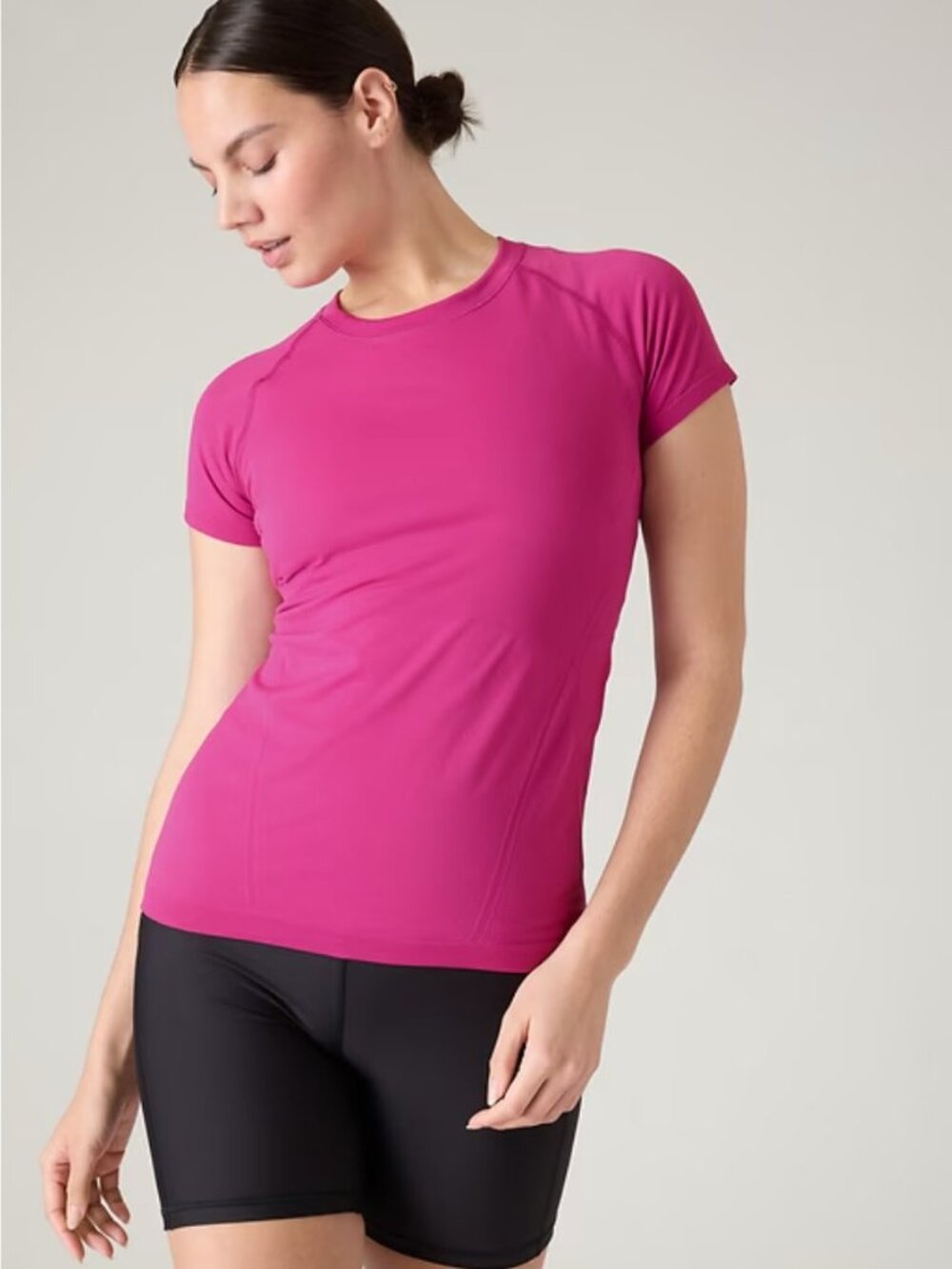 New Athleta S Momentum Seamless Tee Ice Plant Pink Small - Picture 6 of 7